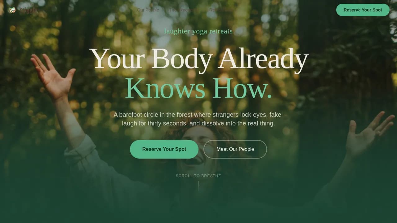 Elevate — Immersive Laughter Yoga Landing Page Template