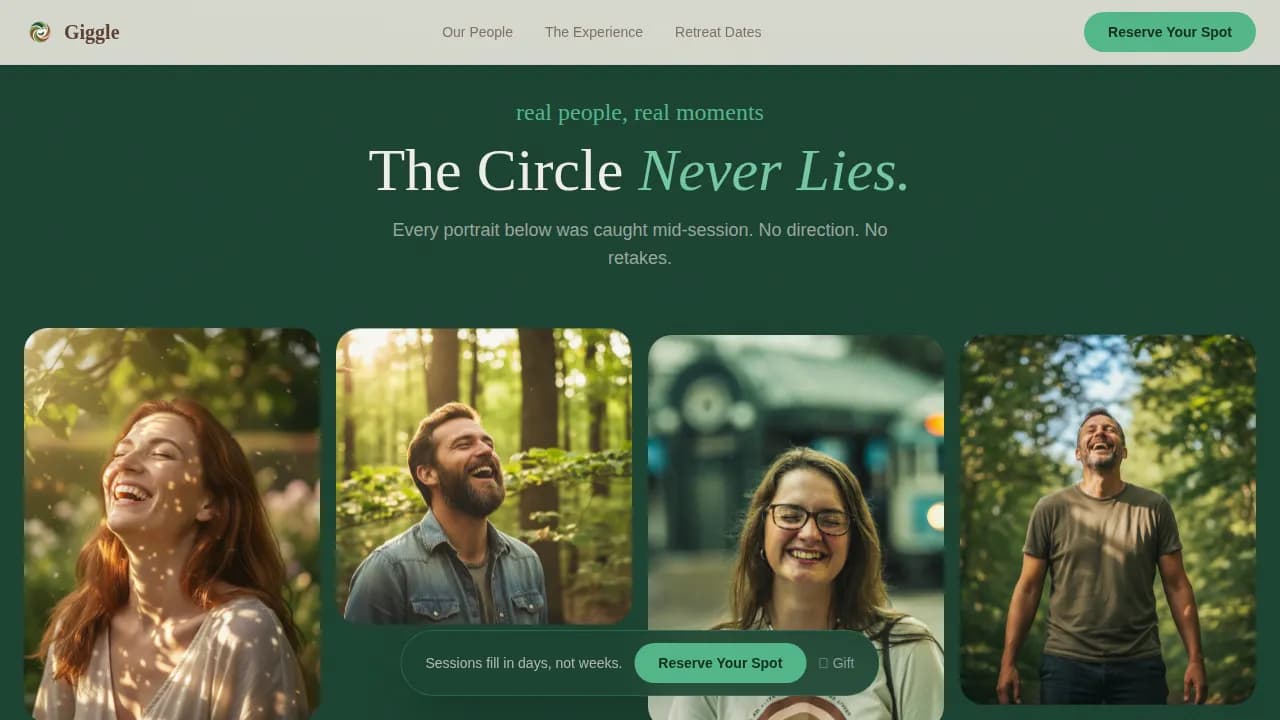 Elevate — Immersive Laughter Yoga Landing Page Template