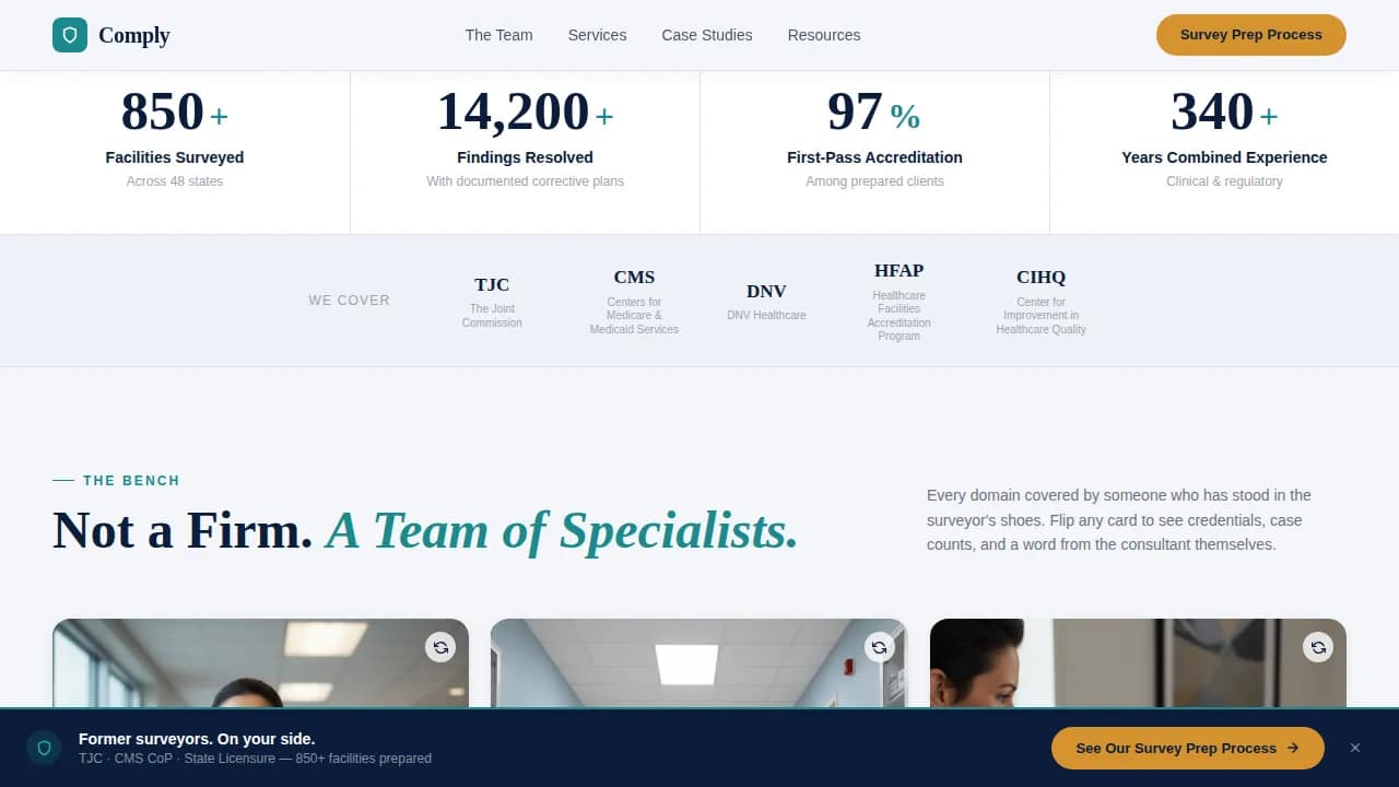 Comply — Authoritative Compliance Survey Landing Page Template
