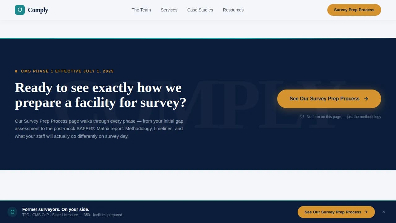Comply — Authoritative Compliance Survey Landing Page Template