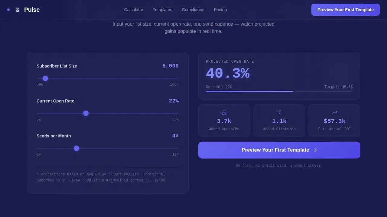 Vitals — Real-Time Healthcare Newsletter Landing Page Template