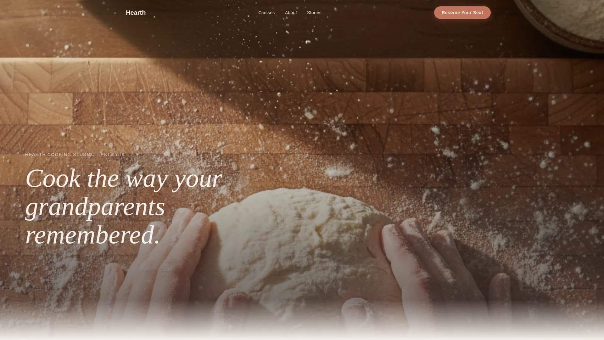 Kitchen — Artisan Cooking Workshop Landing Page Template