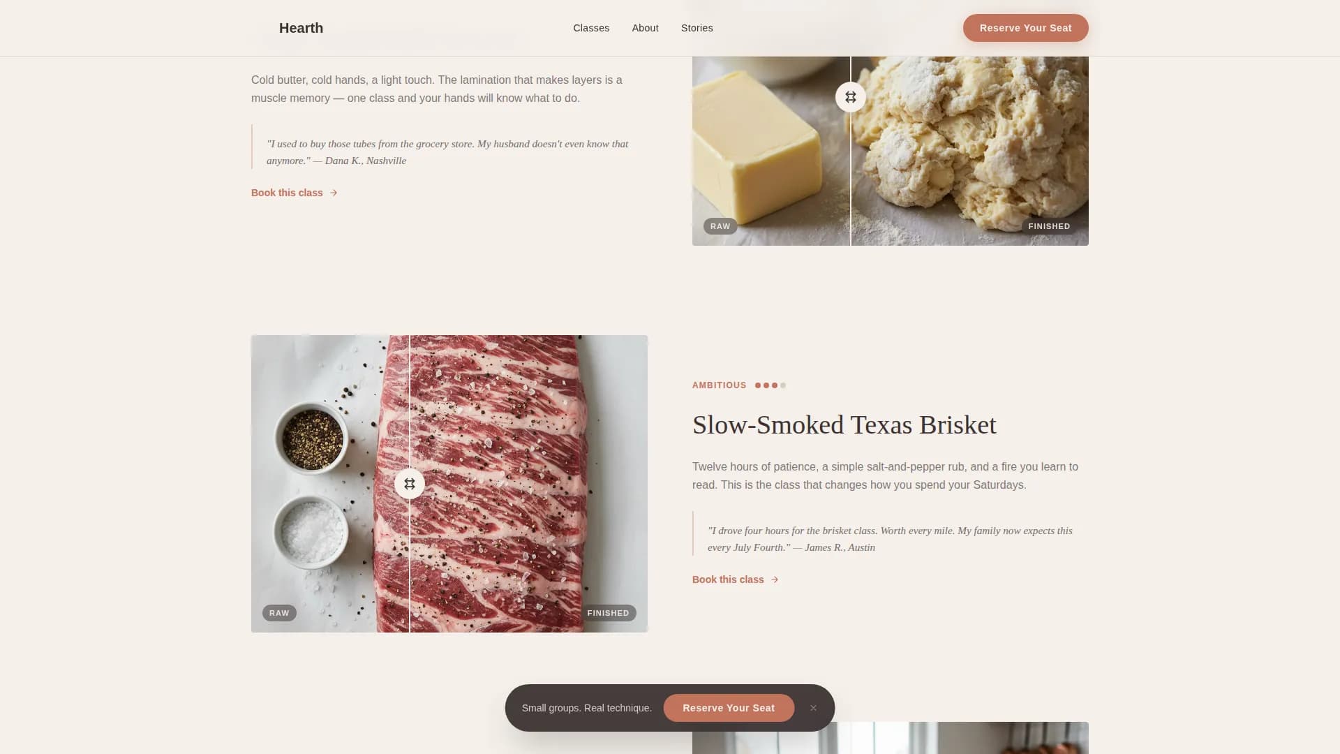 Kitchen — Artisan Cooking Workshop Landing Page Template