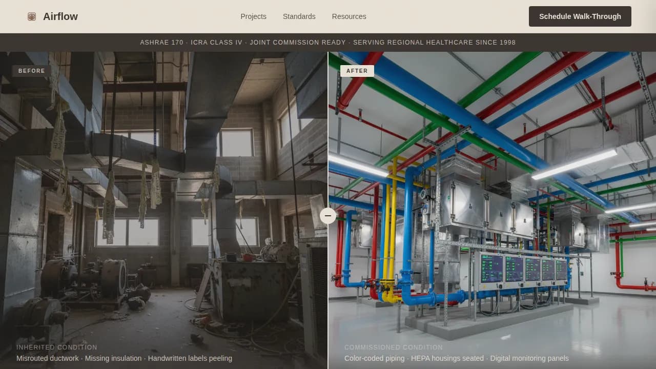 Airflow - Trusted Healthcare HVAC Contractor Landing Page Template
