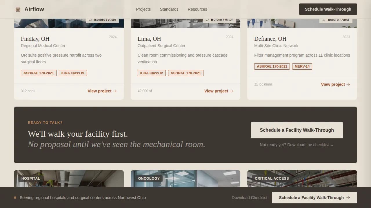 Airflow - Trusted Healthcare HVAC Contractor Landing Page Template