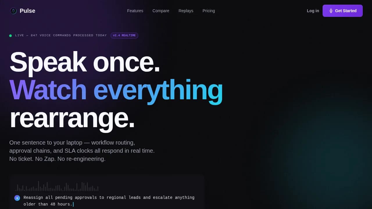 Voice-Activated Enterprise Software Reviews Website Template