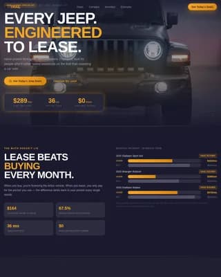 Venture — Premium Jeep Leasing Landing Page Template