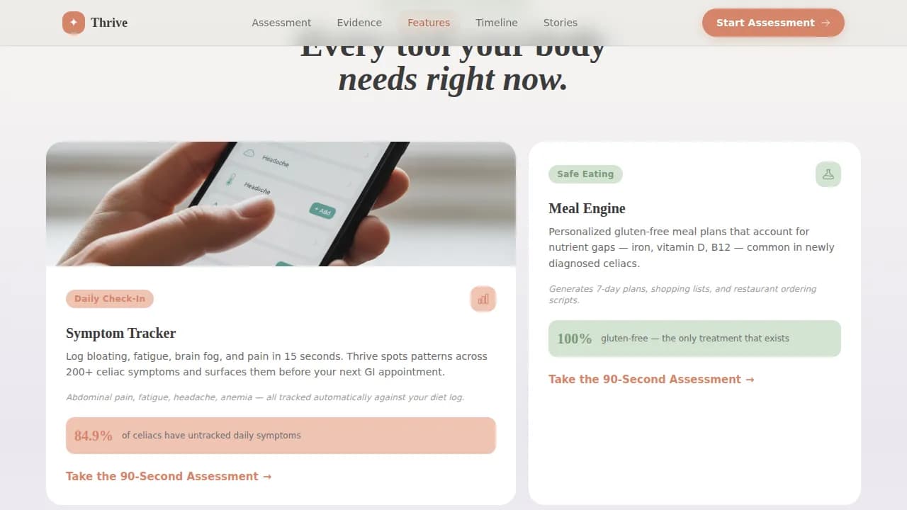 Flourish — Guided Celiac Wellness Landing Page Template