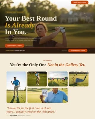 Ace — Professional Golf Booking Landing Page Template