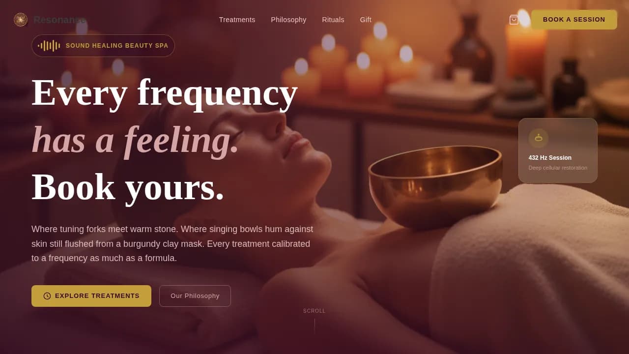 Harmony — Premium Sound Healing Landing Page Template