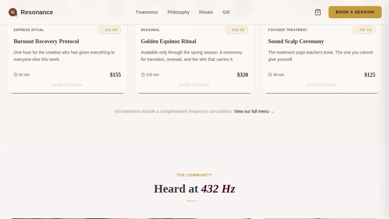 Harmony — Premium Sound Healing Landing Page Template
