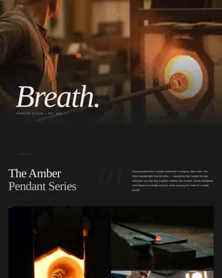 Molten — Atelier Glass Blowing Landing Page Template