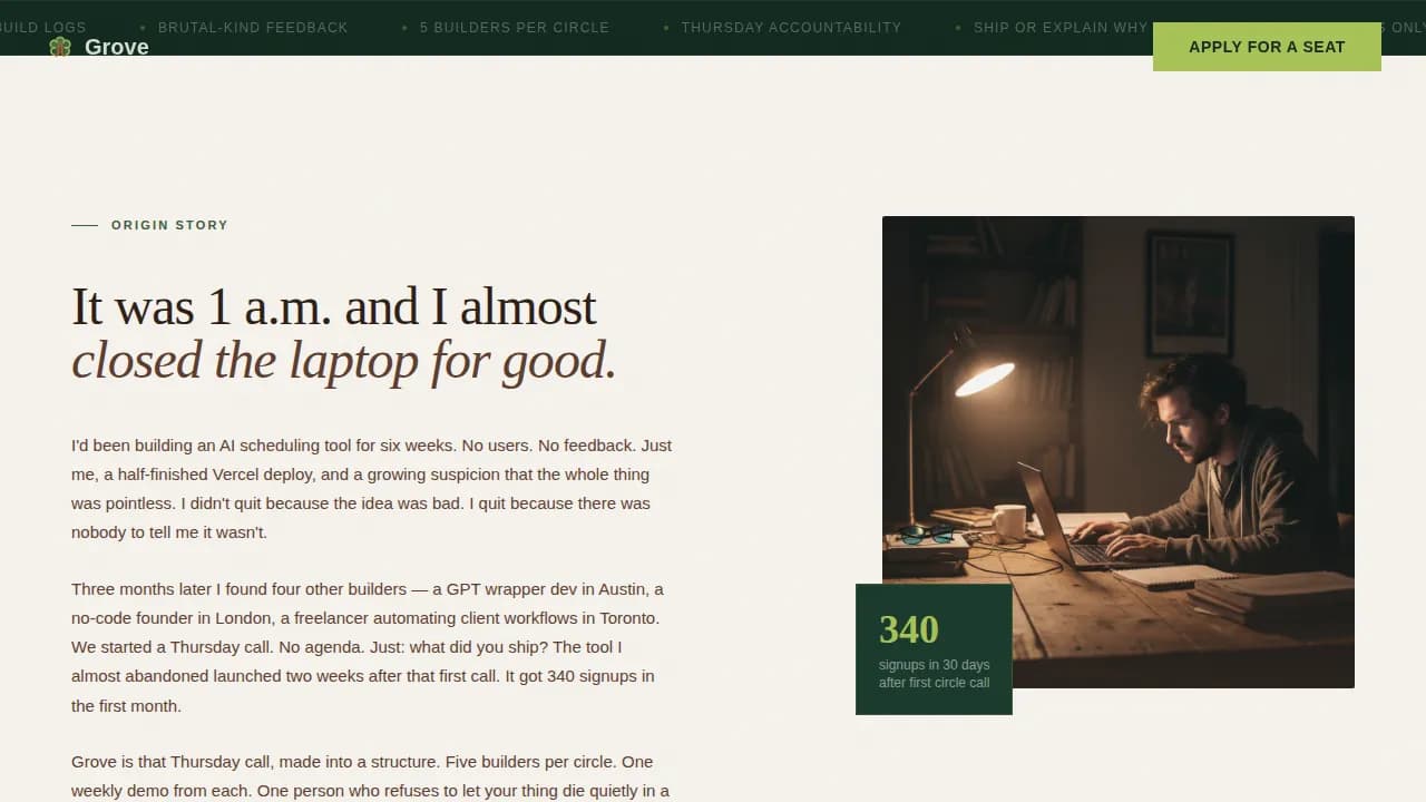 Circle — Community AI Builders Landing Page Template