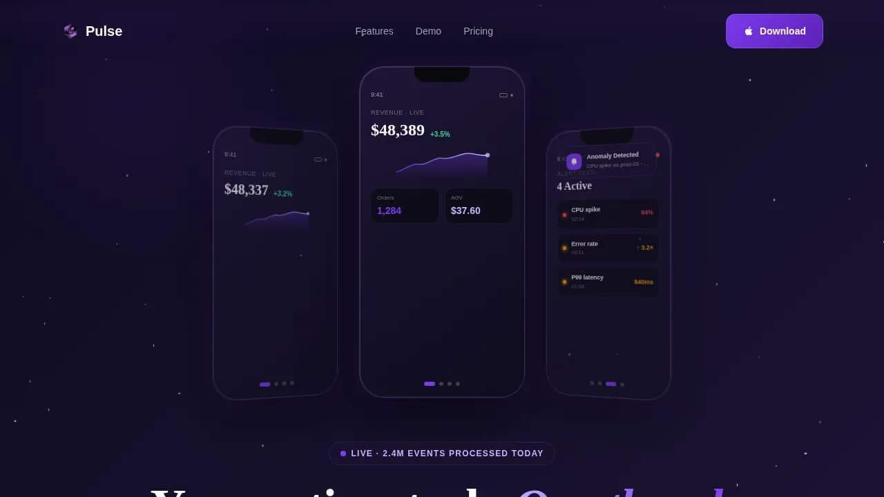Rhythm — Instant Mobile Analytics Landing Page Template