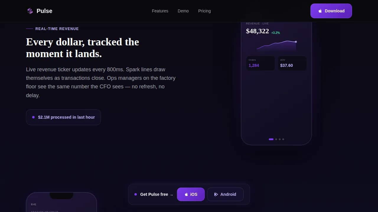 Rhythm — Instant Mobile Analytics Landing Page Template