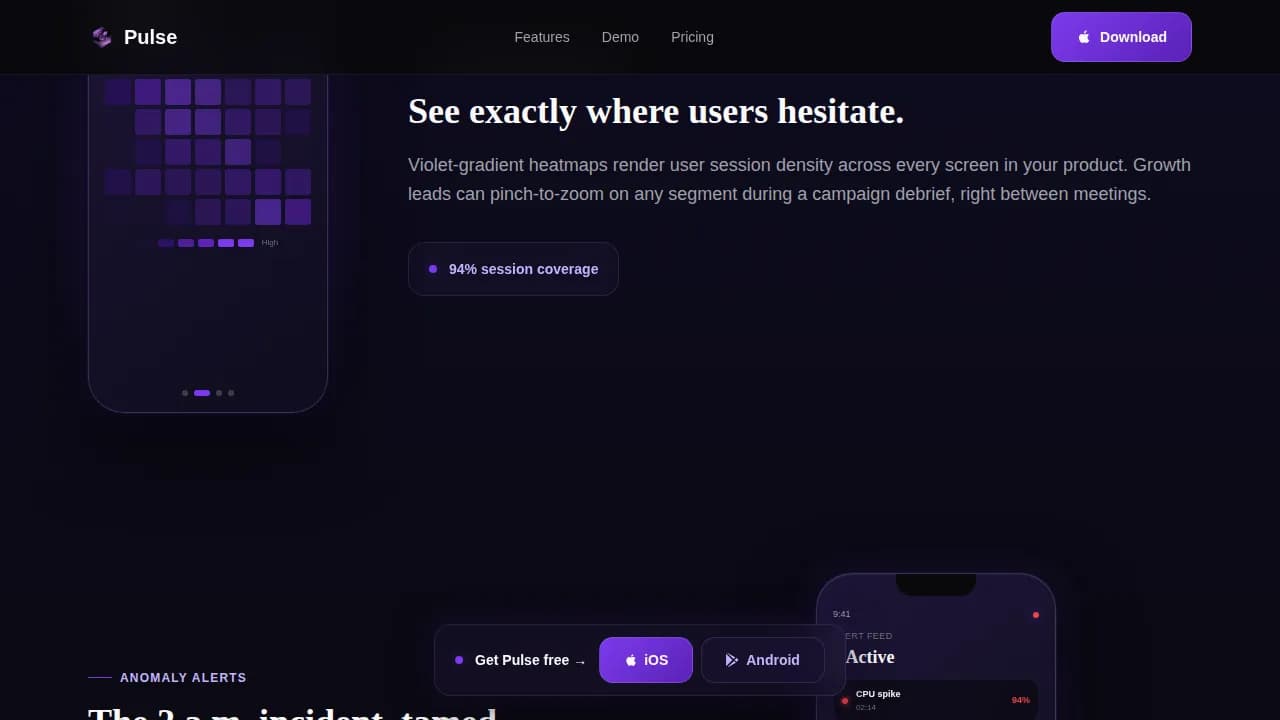 Rhythm — Instant Mobile Analytics Landing Page Template