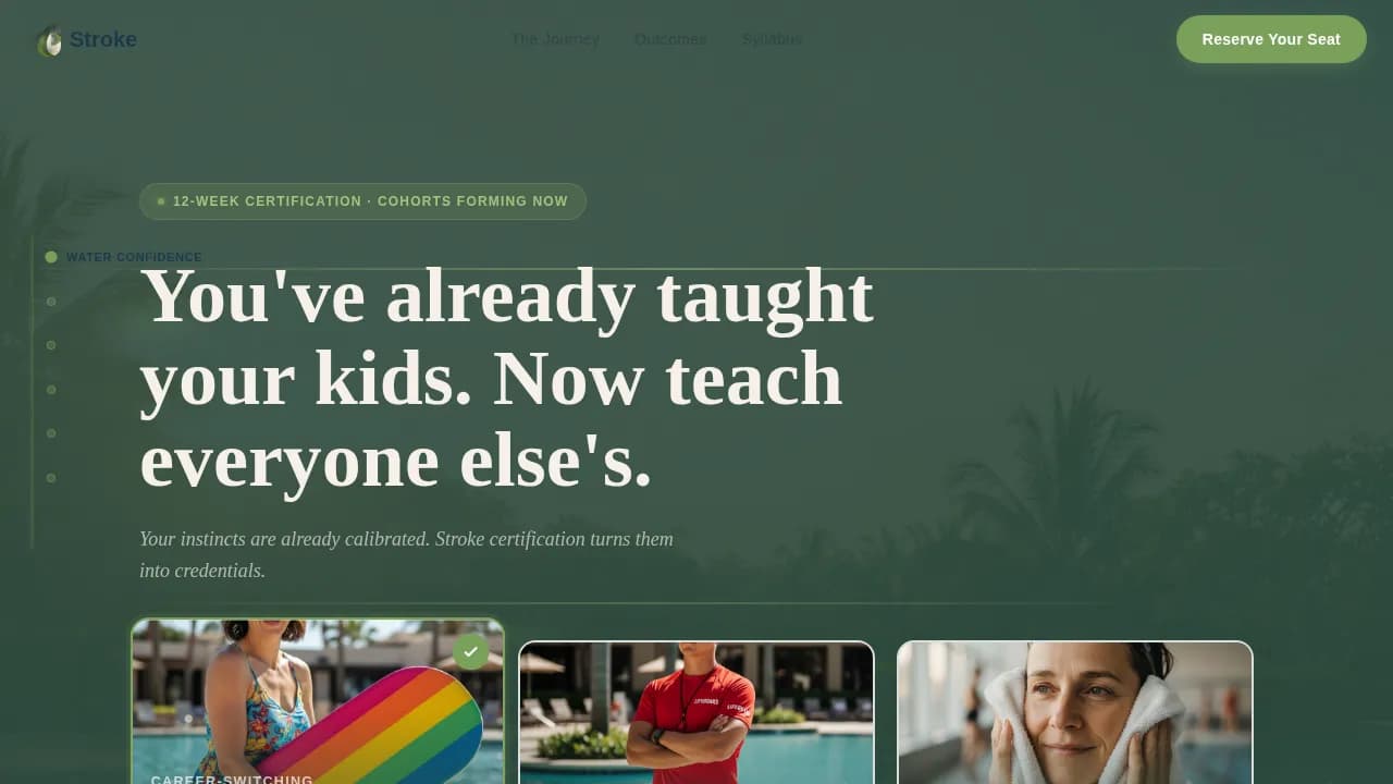 Aqua — Certified Swim Instructor Landing Page Template