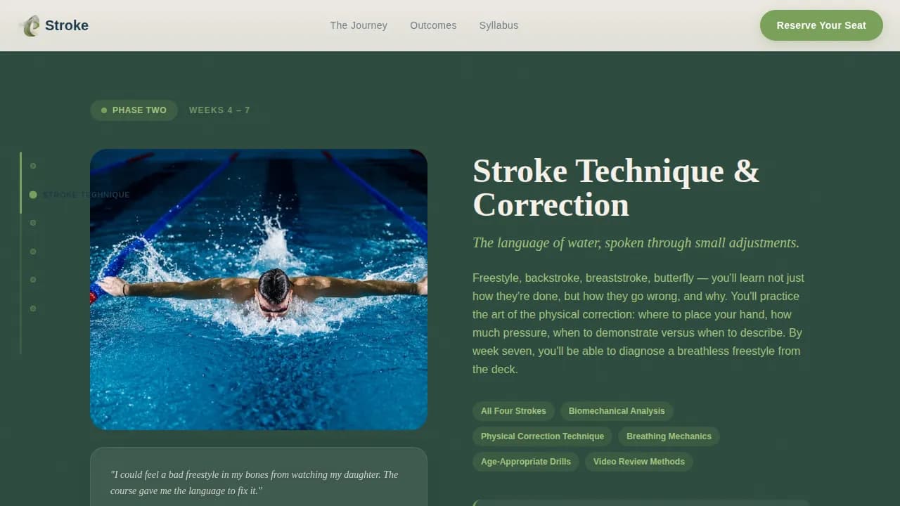 Aqua — Certified Swim Instructor Landing Page Template
