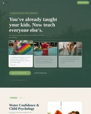 Aqua — Certified Swim Instructor Landing Page Template
