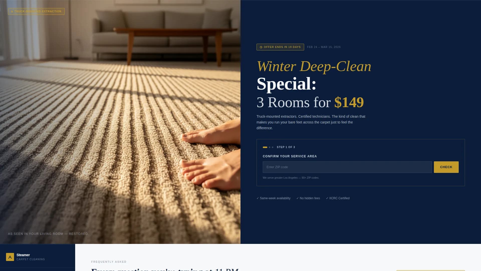 Carpet Cleaner Marketing Booking Website Template