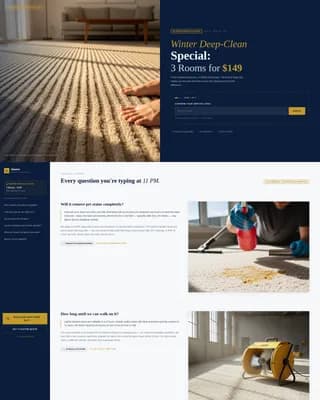 Carpet Cleaner Marketing Booking Website Template
