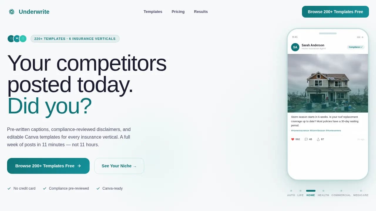 Insurance Digital Presence Reviews Website Template