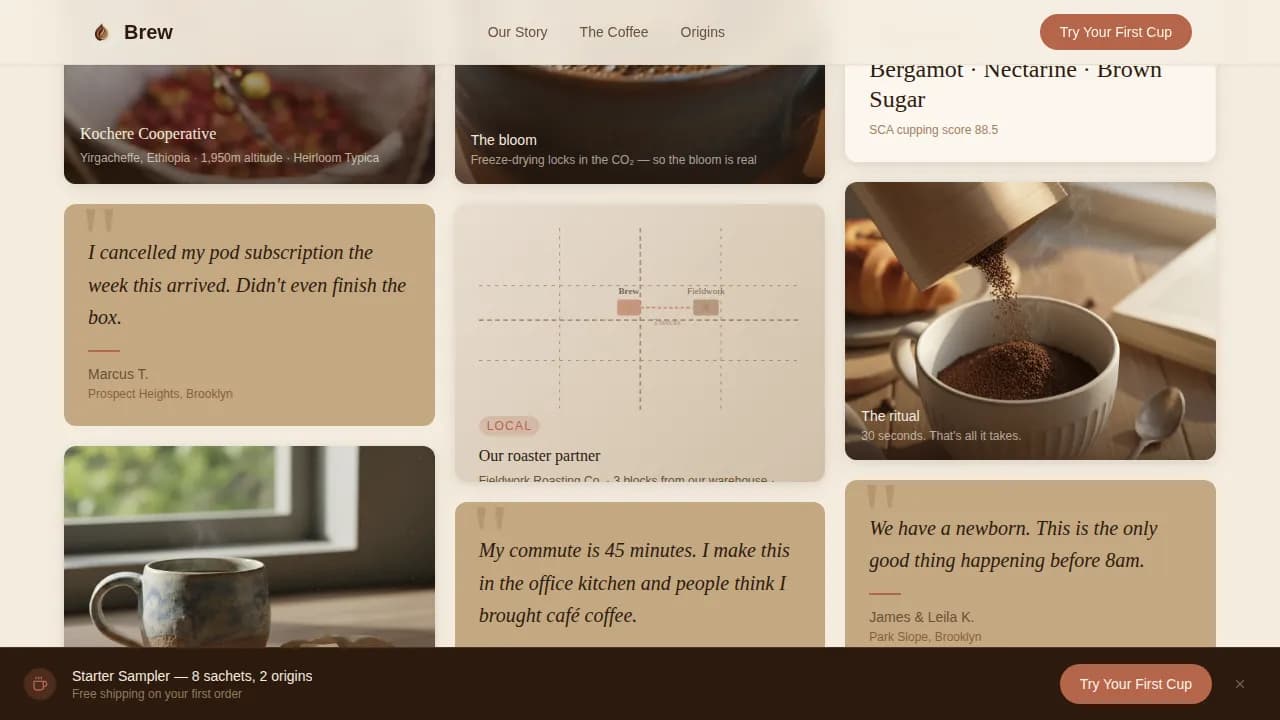 Coffee Roaster & Specialty Coffee Pricing Website Template