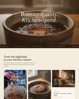 Coffee Roaster & Specialty Coffee Pricing Website Template
