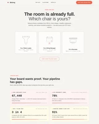 Belong - Diversity Recruiting Discovery Landing Page Template