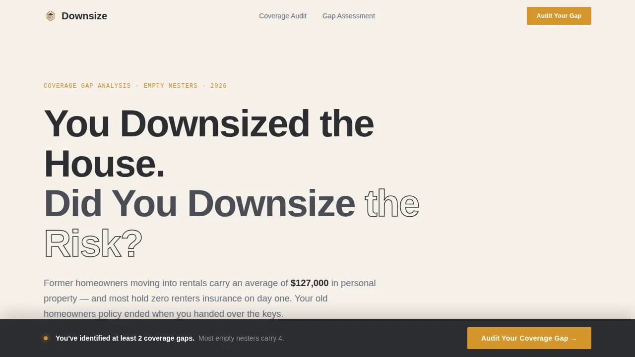 Empty Nester Insurance Comparison Website Template