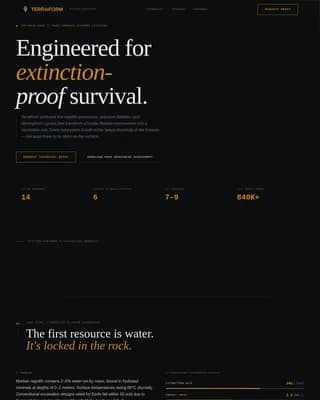 Terraform - Industrial Mars Colonization Technology Landing Page Template