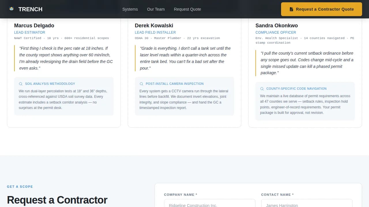 Trench — Reliable Excavation Contractor Landing Page Template