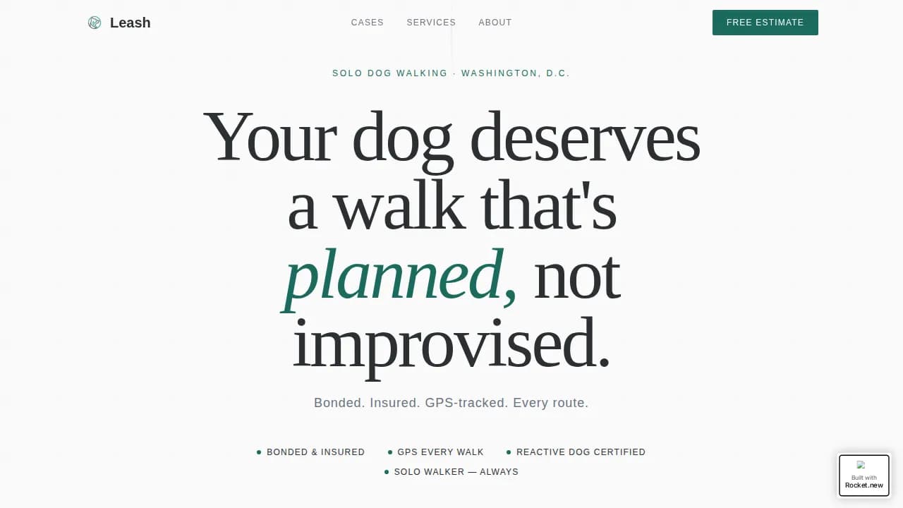 Dog Walker Marketing Booking Website Template
