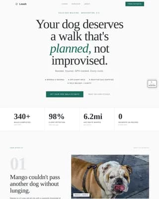 Dog Walker Marketing Booking Website Template