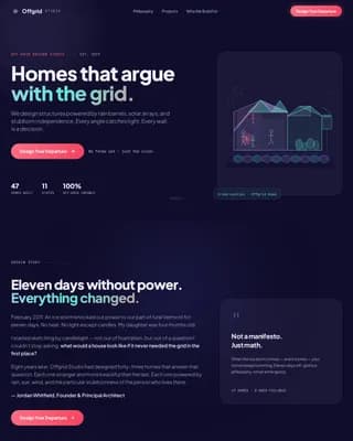 Offgrid - Playful Geometric Off-Grid Home Design Landing Page Template
