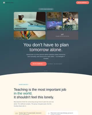Homeroom — Engaging Educator Network Landing Page Template