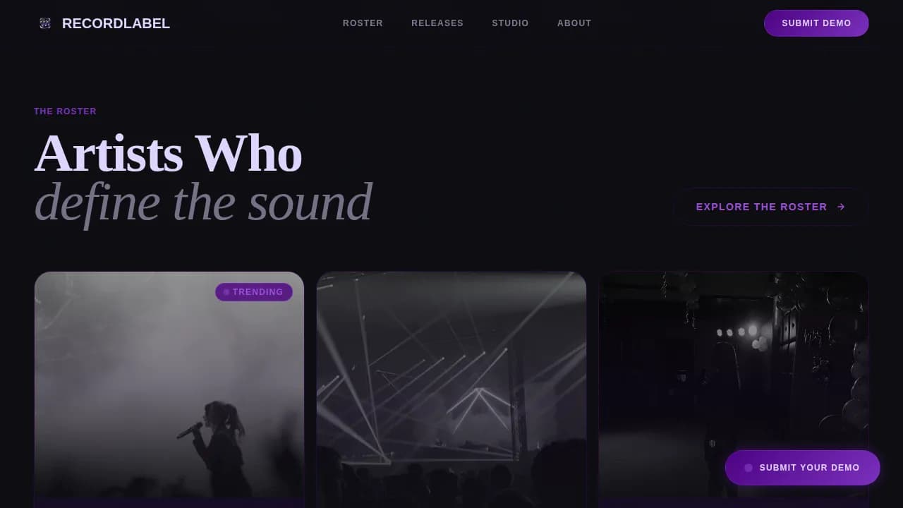 Catalog — Premium Music Label Platform Landing Page Template