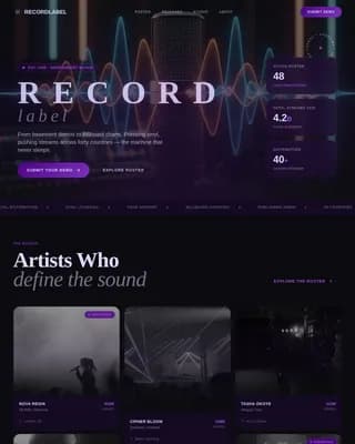 Catalog — Premium Music Label Platform Landing Page Template