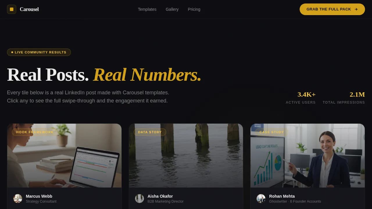 Carousel - Festival Energy LinkedIn Carousel Landing Page Template