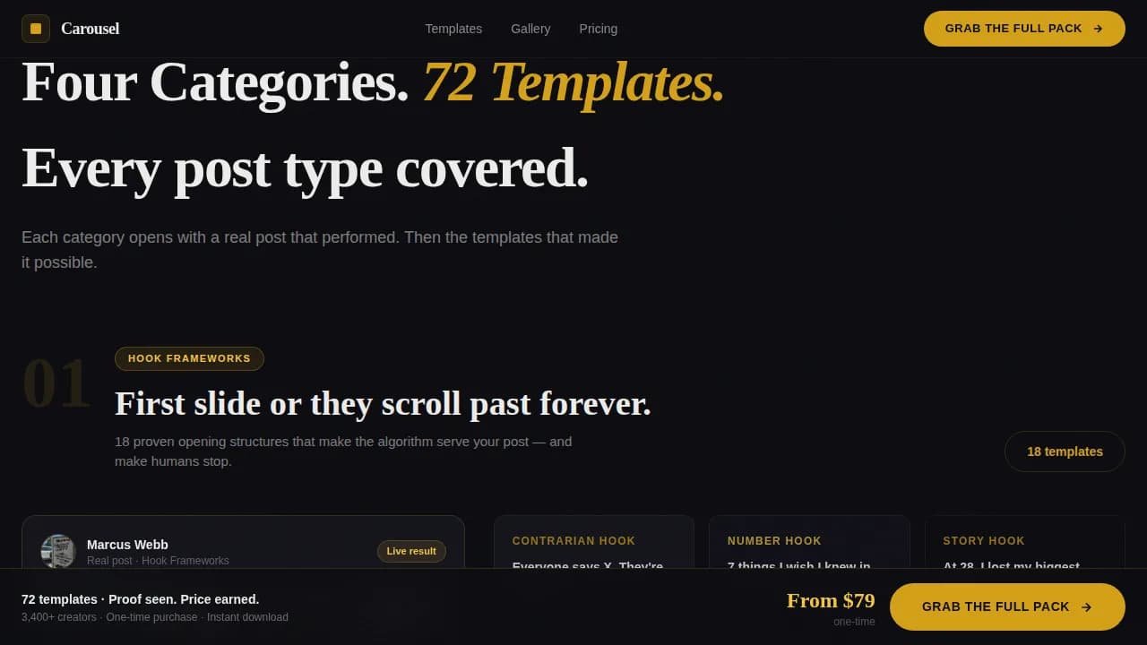 Carousel - Festival Energy LinkedIn Carousel Landing Page Template