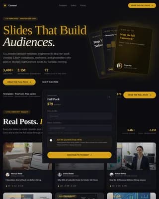 Carousel - Festival Energy LinkedIn Carousel Landing Page Template