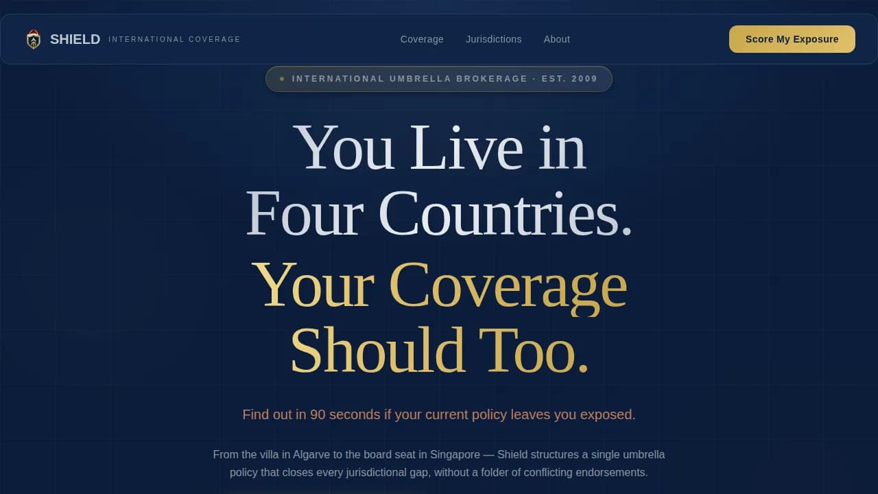 International Expat Insurance Booking Website Template