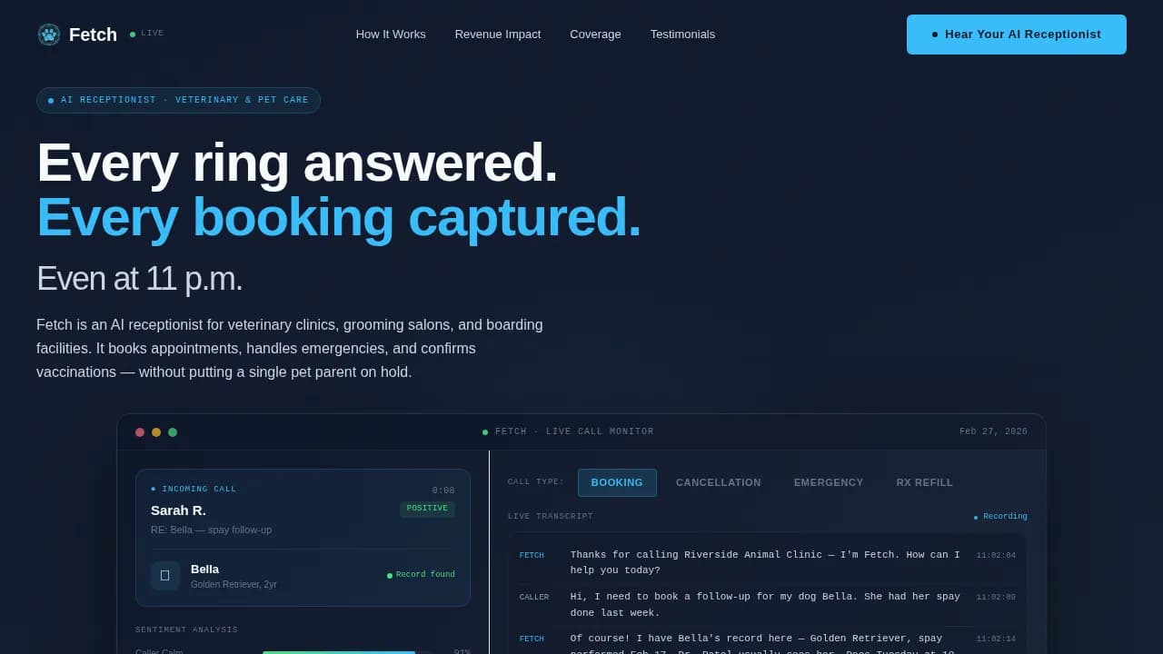 AI for Pet Care Booking Website Template