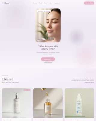 Bloom - Clean Beauty Ritual Landing Page Template