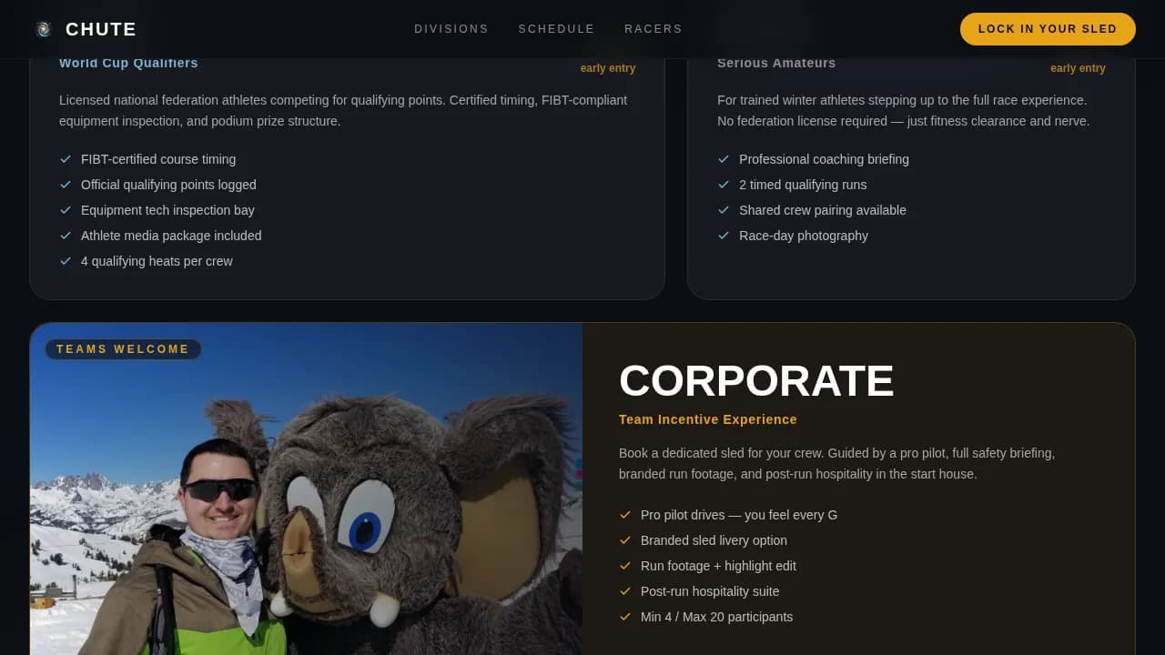 Bobsled Professional Website Template