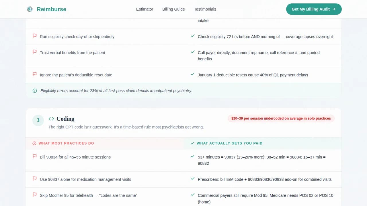 Psychiatrist Cost Calculator Website Template