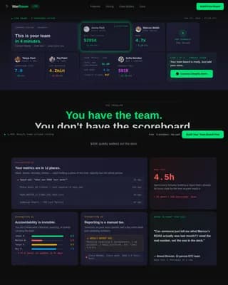 E-Commerce Team Command Center & Contributor Overview Website Template