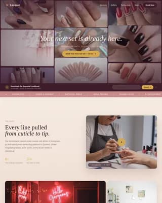 Lacquer — Immersive Nail Studio Landing Page Template