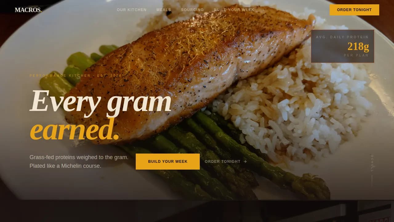 Macros — High Performance Nutrition Landing Page Template