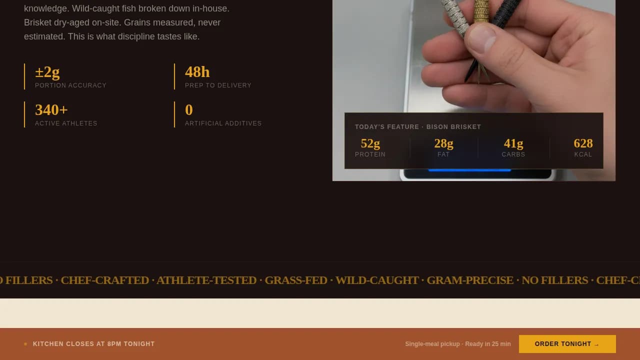 Macros — High Performance Nutrition Landing Page Template